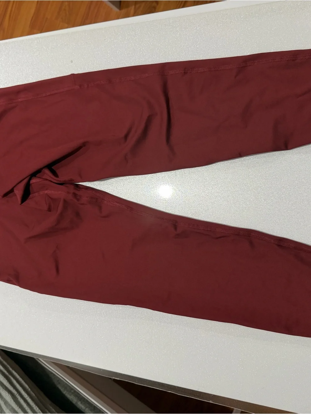 Nike Maroon Leggings with Coral Waistband